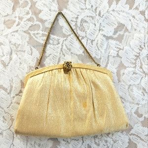 Vintage 1960s Gold Clutch / Evening Bag